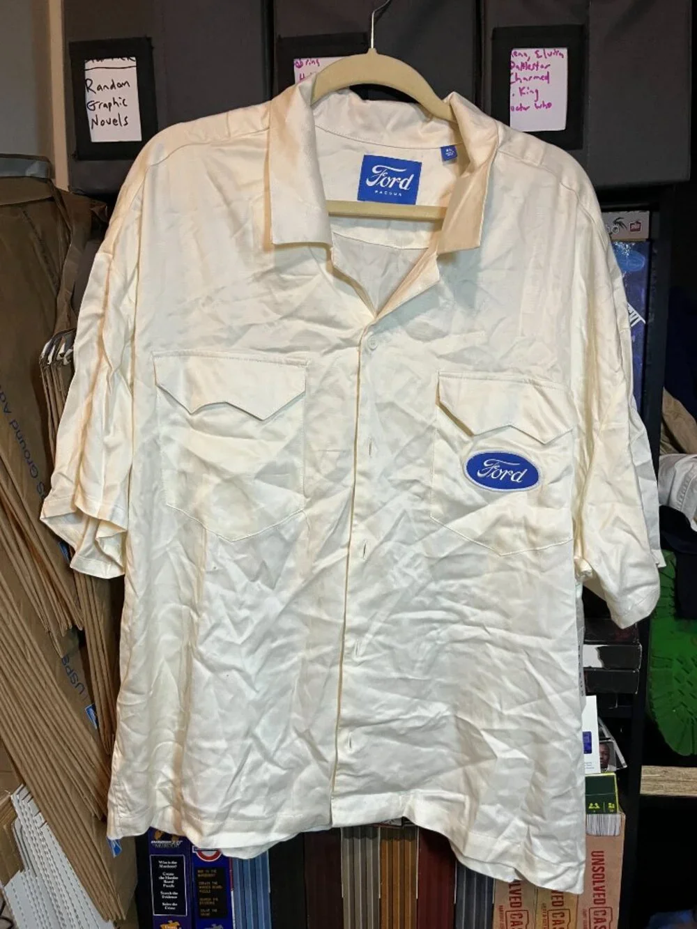 Ford PacSun Cream Button Down Shirt Size XL NWT